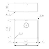 Pomivalno korito FOSTER KE Gun Metal 2155 856